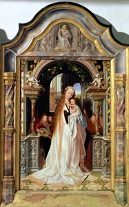 Virgin and Child with Three Angels, Central Panel of a Triptych by Quentin Massys or Metsys